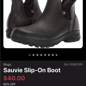 Bogs Black Slip-On Waterproof Boots